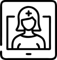 3D Soft abstract telemedicine virtual nurse assistant copy space concept as Virtual nurse assistant interface for telemedicine displayed on a tablet against a soft abstract digital vector
