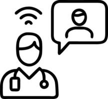3D Soft abstract telemedicine consultation with doctor and patient ample copy space concept as Doctor conducts a virtual consultation with a patient on a tablet against a soft abst vector