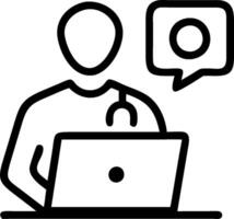 3D Soft abstract telehealth consultation scene with ample copy space concept as Healthcare professional engages in a telehealth consultation using a laptop set against a soft abstr vector