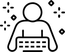3D Soft abstract image of a person typing on a holographic keyboard with bokeh lights in the background representing Science Fiction Day with ample copy space. concept as A soft fo vector