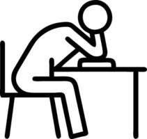 3D Sad Worker at Desk concept as Individual sitting at desk with head in hands appearing distressed and sad on Blue Monday suitable for magazine advertisement with copy space. as 3 vector