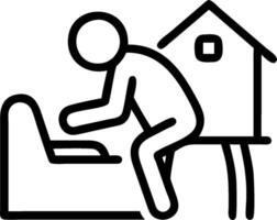 3D Sad Freelancer concept as Freelancer working alone at home showing signs of loneliness and exhaustion on Blue Monday for magazine advertisement with copy space. as 3D Icon isola vector