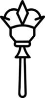 3D Reyes Magos Hovering Scepter Icon concept as graphic of a ceremonial scepter hovering in the air symbolizing authority of Reyes Magos isolated on white ideal for infograp vector