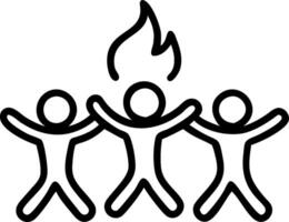 3D Reyes Magos celebrating around a bonfire with plain background and copy space concept as Reyes Magos gathered around a warm bonfire set against a plain background that emphasize vector