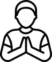 3D Portrait Peaceful Devotion concept as Portrait close up of an individual showing peaceful devotion through gestures and attire symbolizing faith and unity for World Religion Day vector