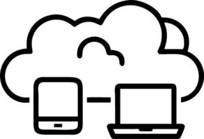 3D Plain minimalist cloud icons with cloud computing tools copy space concept as Ultra clean plain minimalist backdrop featuring essential cloud computing tools like laptops tablet vector