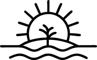 3D Plain gradient sunset background with a single silhouetted tree symbolizing realization and epiphany with copy space concept as A plain gradient sunset background featuring a si vector