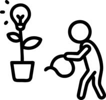 3D Person having a sudden idea while gardening in a backyard with copy space concept as A candid image of an individual gardening in a lush backyard suddenly experiencing a moment vector