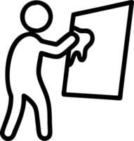 3D Person experiencing a moment of clarity while painting on a large mural with copy space concept as A candid image of an artist painting a large mural suddenly having a moment of vector