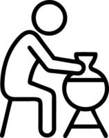 3D Person experiencing a sudden realization while cooking in the kitchen with copy space concept as A candid photograph of an individual cooking in a modern kitchen suddenly having vector