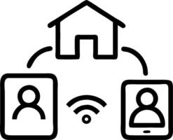 3D Patient and family member using telemedicine devices together copy space concept as Patient and family member use telemedicine devices like tablets and smartphones together in a vector