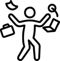 3D Overworked Freelancer concept as Freelancer juggling multiple tasks at home showing signs of overwhelm and stress on Blue Monday for magazine advertisement with copy space. as 3 vector