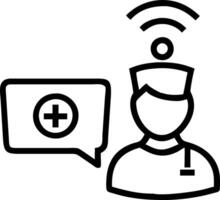 3D Nurse assisting patient remotely with telemedicine tools copy space concept as Nurse assists patient remotely using telemedicine tools like tablets and digital monitors in a bri vector