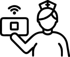 3D Nurse conducting remote health check up in patient home ample copy space concept as Nurse conducts a remote health check up using telemedicine tools in patient home emphasizing vector