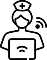 3D Nurse conducting remote health check up in patient home ample copy space concept as Nurse conducts a remote health check up using telemedicine tools in patient home emphasizing vector