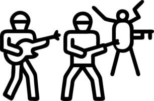 3D Musicians playing sci fi themed instruments on the street with copy space concept as Spontaneous capture of street musicians using science fiction inspired instruments. The phot vector