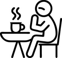 3D Melancholic Coffee Break concept as Individual taking a quiet coffee break alone appearing melancholic and tired on Blue Monday perfect for magazine advertisement with copy spac vector