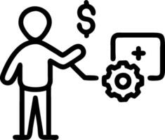 3D Manager presenting cost optimization report in open office copy space concept as A manager presents a cost optimization report to the team in an open office highlighting strateg vector
