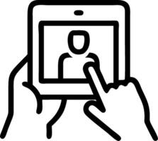 3D Macro portrait of doctor using telemedicine tablet copy space concept as Macro portrait of a doctor using a telemedicine tablet highlighting detailed hands on interaction with d vector