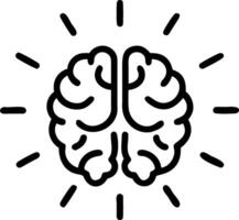 3D Macro of a brain with light beams symbolizing cognitive epiphany and insight with copy space concept as Detailed macro of a brain with light beams emanating from it representing vector