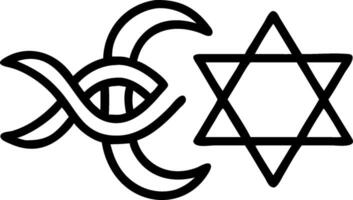3D Macro Interfaith Symbols Harmony concept as Macro close up of interfaith symbols harmoniously integrated representing unity and respect for World Religion Day advertisement bann vector