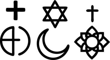 3D Interfaith Symbols Collection concept as A diverse collection of interfaith symbols isolated on a white background representing unity and diversity for World Religion Day infogr vector