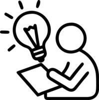 3D Individual having a lightbulb moment while writing in a journal with copy space concept as A candid shot of an individual writing in a journal suddenly experiencing a lightbulb vector