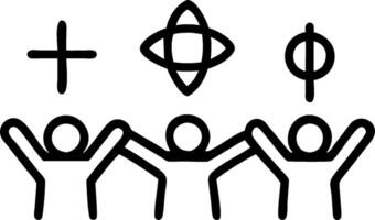 3D Inclusive Faith Festival concept as People from various faiths participating in inclusive festival activities promoting unity World Religion Day inclusive festival event copy sp vector