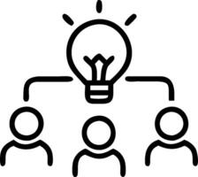 3D Group of coworkers having a lightbulb moment during a virtual meeting with copy space concept as A candid photograph of coworkers participating in a virtual meeting collectively vector