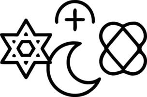 3D Glossy Interfaith Symbols Overlay concept as Glossy overlay of interfaith symbols on a plain background creating a unified and harmonious design for World Religion Day magazine vector