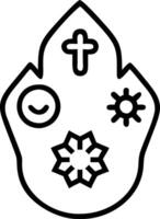 3D Glossy Interfaith Symbols Overlay concept as Glossy overlay of interfaith symbols on a plain background creating a unified and harmonious design for World Religion Day magazine vector