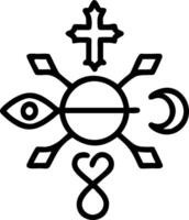 3D Glossy Cultural Symbols Collage concept as Collage of glossy cultural symbols from various religions on a plain background representing unity and diversity for World Religion Da vector