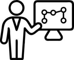 3D Executive using AI predictive analytics on digital screen copy space concept as Executive utilizes AI predictive analytics displayed on a digital screen highlighting foresight i vector