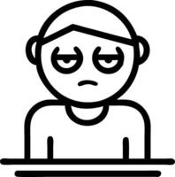 3D Exhausted Worker Close up concept as Business professional with tired eyes and weary expression sitting at a cluttered desk on Blue Monday captured in a close up for magazine ad vector