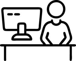 3D Doctor reviewing telemedicine patient data on desktop in plain office concept as Doctor reviews patient data on desktop computer remotely in plain office emphasizing data driven vector