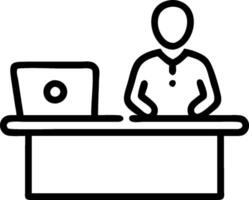 3D Doctor reviewing telemedicine patient data on desktop in plain office concept as Doctor reviews patient data on desktop computer remotely in plain office emphasizing data driven vector