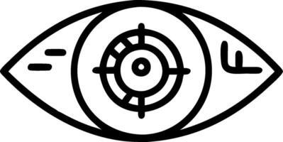 3D Close up of person eye wearing smart contact lens displaying data with copy space concept as Macro shot persons eye wearing smart contact lens displaying digital data. Represent vector