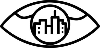 3D Close up of a person eyes reflecting a city skyline symbolizing realization and insight with copy space concept as Intimate close up of a persons eyes reflecting a city skyline vector