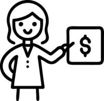 3D Businesswoman presenting financial strategies on glossy background copy space concept as Businesswoman presents financial strategies on glossy background highlighting management vector