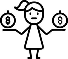 3D Businesswoman managing cost benefit analysis in candid workspace copy space concept as A businesswoman manages cost benefit analysis in a candid workspace emphasizing the balanc vector