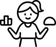 3D Businesswoman managing cost benefit analysis in candid workspace copy space concept as A businesswoman manages cost benefit analysis in a candid workspace emphasizing the balanc vector