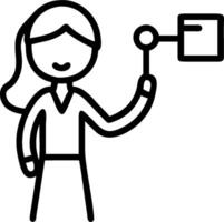 3D Businesswoman analyzing sustainable supply chain data on plain background copy space concept as Businesswoman analyzes sustainable supply chain data on plain background emphasiz vector
