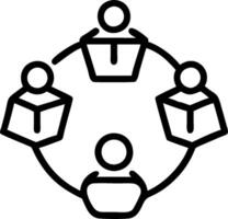 3D Business team collaborating on sustainable logistics in office environment copy space concept as A business team collaborates on sustainable logistics strategies in an office en vector