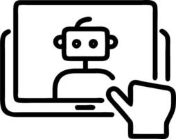 3D Business professional interacting with AI chatbot on tablet copy space concept as Business professional interacts with an AI chatbot on a tablet showcasing automated customer se vector