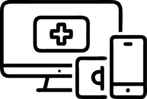 3D Bokeh telemedicine virtual diagnostics copy space concept as Virtual diagnostics tools for telemedicine displayed on digital devices against a vibrant bokeh background emphasizi vector