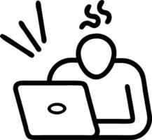 3D Blue Monday Home Office concept as Person working from home looking stressed and tired representing the challenges of Blue Monday for magazine advertisement with copy space. as vector