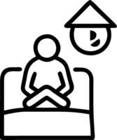3D Blue Monday Evening Routine concept as Individual following a quiet evening routine at home feeling down and reflective on Blue Monday suitable for magazine advertisement with c vector