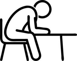 3D Blue Monday Cafeteria Mood concept as Employees sitting alone in office cafeteria looking despondent and tired on Blue Monday suitable for magazine advertisement with copy space vector