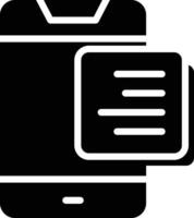 A black and white image of a phone with a note vector
