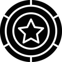 A black and white star icon in a circle vector